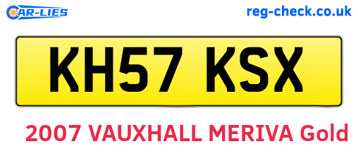 KH57KSX are the vehicle registration plates.
