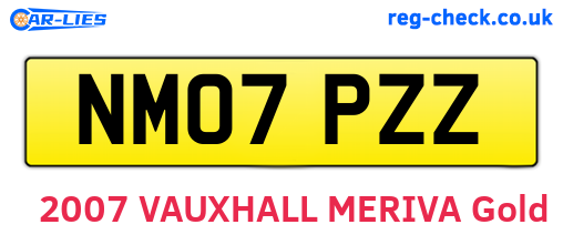 NM07PZZ are the vehicle registration plates.