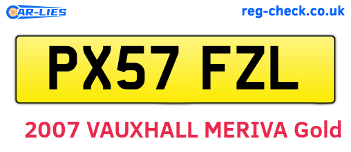 PX57FZL are the vehicle registration plates.