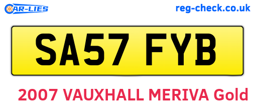 SA57FYB are the vehicle registration plates.