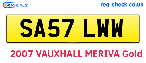 SA57LWW are the vehicle registration plates.
