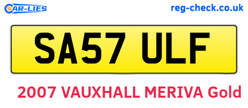SA57ULF are the vehicle registration plates.