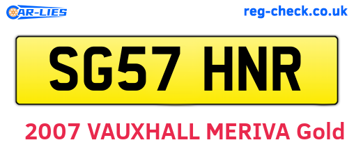 SG57HNR are the vehicle registration plates.