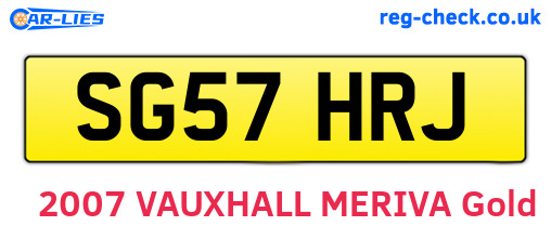 SG57HRJ are the vehicle registration plates.