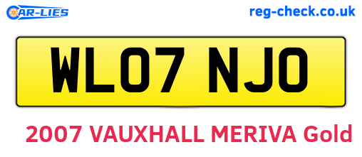 WL07NJO are the vehicle registration plates.