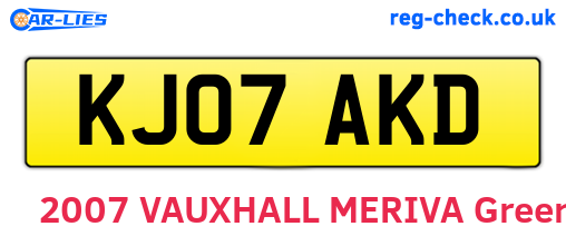KJ07AKD are the vehicle registration plates.