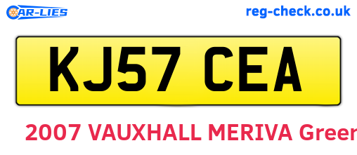 KJ57CEA are the vehicle registration plates.