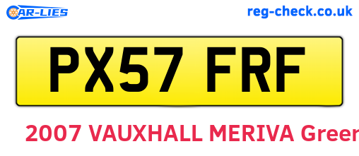 PX57FRF are the vehicle registration plates.