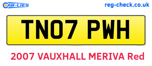 TN07PWH are the vehicle registration plates.