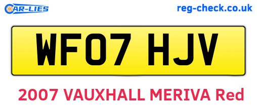 WF07HJV are the vehicle registration plates.