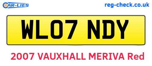 WL07NDY are the vehicle registration plates.