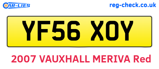YF56XOY are the vehicle registration plates.