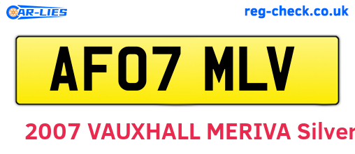 AF07MLV are the vehicle registration plates.
