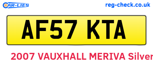AF57KTA are the vehicle registration plates.