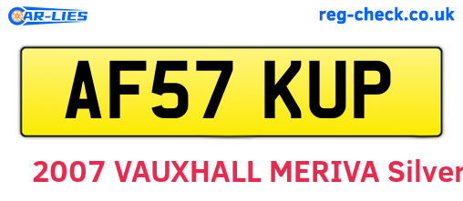 AF57KUP are the vehicle registration plates.