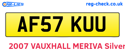 AF57KUU are the vehicle registration plates.