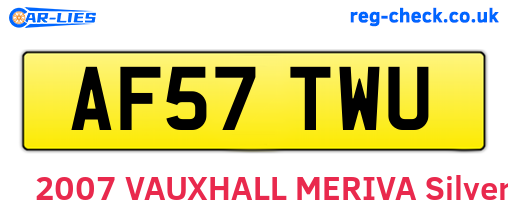AF57TWU are the vehicle registration plates.