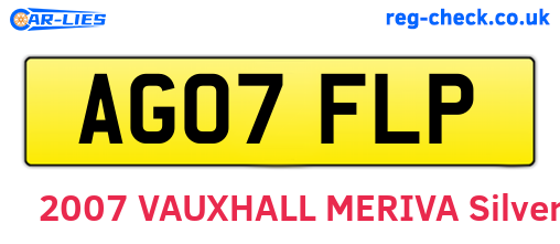 AG07FLP are the vehicle registration plates.
