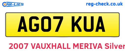 AG07KUA are the vehicle registration plates.