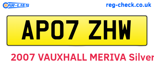 AP07ZHW are the vehicle registration plates.