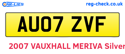 AU07ZVF are the vehicle registration plates.