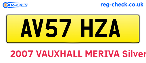 AV57HZA are the vehicle registration plates.