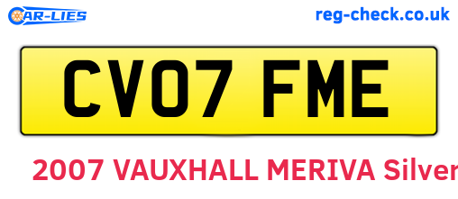 CV07FME are the vehicle registration plates.