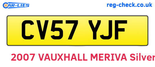CV57YJF are the vehicle registration plates.
