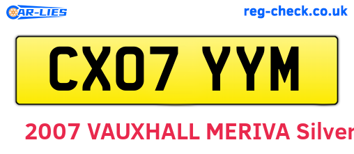 CX07YYM are the vehicle registration plates.