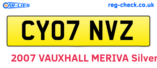 CY07NVZ are the vehicle registration plates.