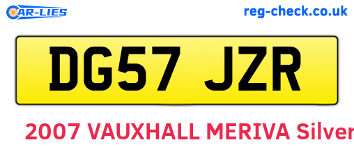 DG57JZR are the vehicle registration plates.