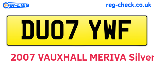 DU07YWF are the vehicle registration plates.