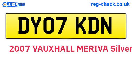 DY07KDN are the vehicle registration plates.