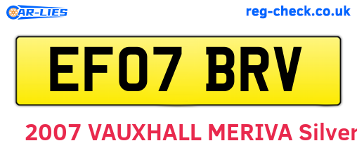 EF07BRV are the vehicle registration plates.