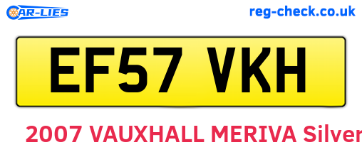 EF57VKH are the vehicle registration plates.