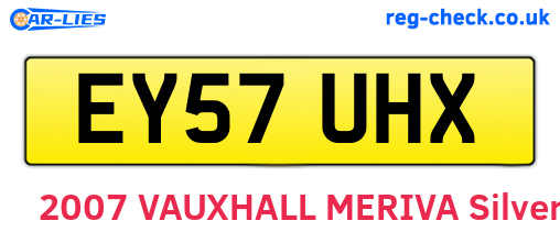 EY57UHX are the vehicle registration plates.