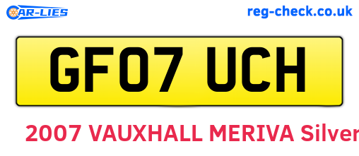 GF07UCH are the vehicle registration plates.