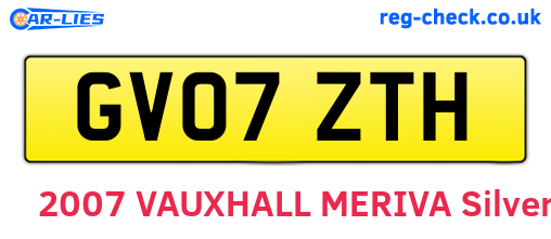 GV07ZTH are the vehicle registration plates.