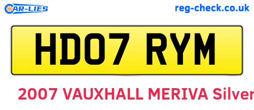 HD07RYM are the vehicle registration plates.