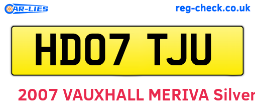 HD07TJU are the vehicle registration plates.