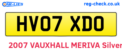 HV07XDO are the vehicle registration plates.