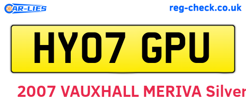 HY07GPU are the vehicle registration plates.