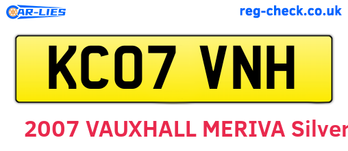 KC07VNH are the vehicle registration plates.