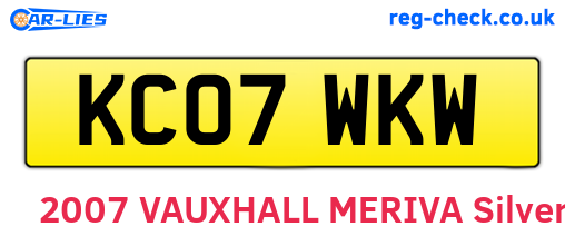 KC07WKW are the vehicle registration plates.