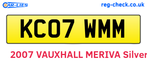 KC07WMM are the vehicle registration plates.