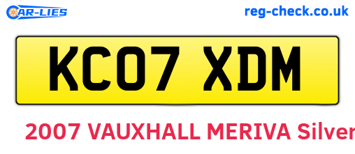 KC07XDM are the vehicle registration plates.