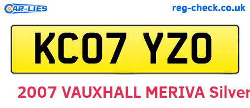KC07YZO are the vehicle registration plates.