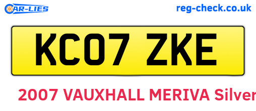 KC07ZKE are the vehicle registration plates.