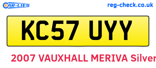 KC57UYY are the vehicle registration plates.