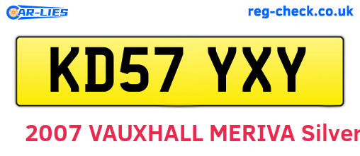 KD57YXY are the vehicle registration plates.